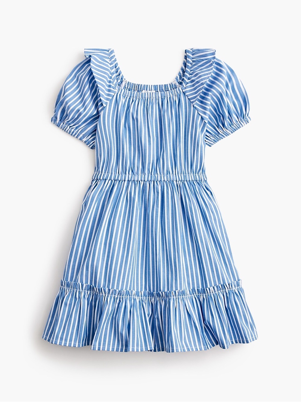 Crewcuts Blue and White Stripe Girls' banker-stripe squareneck dress Girls Sz 10